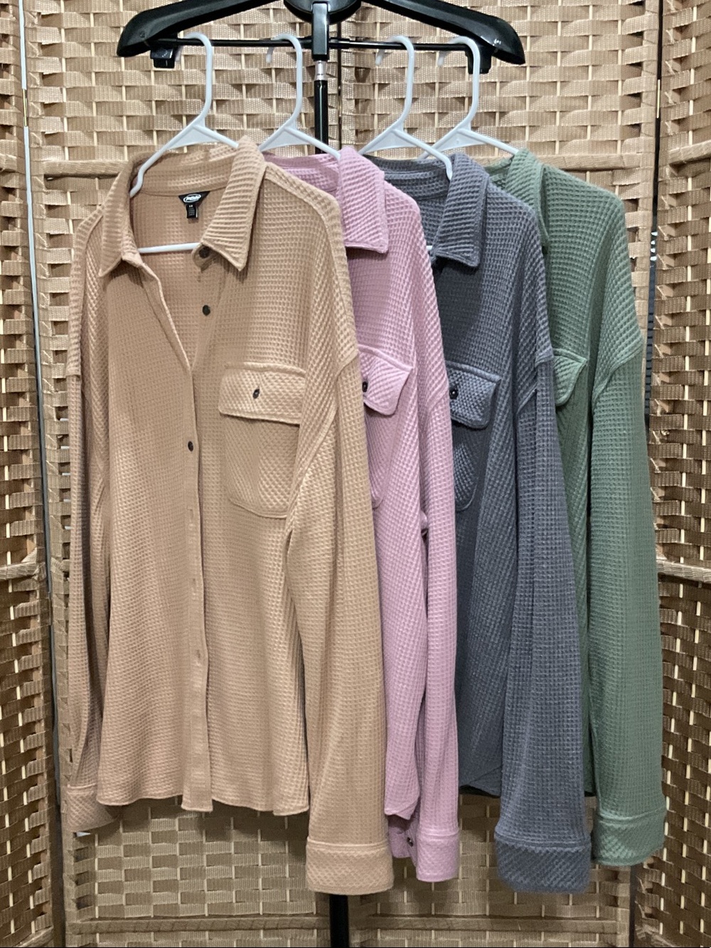 Set of Four Buffalo David Bitton Waffle Button-Down Shirt